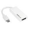 Startech USB-C auf HDMI Adapter - Thunderbolt 3 kompatibel - Weiß - 4K 60Hz - Videoadapter - USB-C männlich zu HDMI weiblich - 15 cm - weiß - 4K Unterstützung