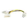 StarTech.com 12cm LP4 Molex auf 6pin PCI Express Stromkabel - Molex / PCIe Grafikkarten Stromkabel - Netzteil - interne Stromversorgung, 4-polig (M) zu 6-poliges PCIe Power (M) - 15.2 cm - für P / N: ATX2POWER430, ATX2POWER530, RMC4450, ATX2POW500HS, A