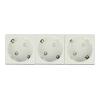 Delock - Easy 45 - Steckdose - 2P - Typ F - mit Verschluss - 3 Steckdosen - 16 A - Wechselstrom 250 V - weiß, RAL 9003