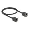 Delock - Netzwerkkabel - RJ-45 (W) zu RJ-45 (W) - 50 cm - 6 mm - S / FTP - CAT 6a - halogenfrei - Schwarz