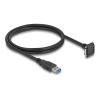 Delock - USB-Kabel - USB Typ A (M) gerade zu Micro-USB Typ B (M) nach unten abgewinkelt - USB 3.0 - 1 m - Daumenschrauben, up to 5 Gbps data transfer rate, 18 mm Schraubenabstand - Schwarz