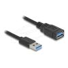 Delock - USB-Verlängerungskabel - USB Typ A (M) zu USB Typ A (W) - 60 cm - gewickelt, up to 5 Gbps data transfer rate - Schwarz