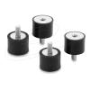 Delock - Vibrationsdämpfer - mit Innen- und Außengewinde - Schwarz (Packung mit 4)