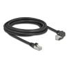 Delock GigE Kamera Kabel RJ45 Stecker 90 grad gewinkelt mit Schrauben zu RJ45 Stecker Cat.6 S / FTP 3 m schwarz