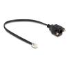 Delock - Telefonverlängerungskabel - RJ-10 (M) zu RJ-10 (W) schraubbar - 30 cm - Schwarz
