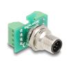 Delock - Netzwerkadapter - 8-polig M12 (M) zu 9-poliger Anschlussblock (W) - A-kodiert