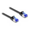Delock - Patch-Kabel - RJ-45 (M) zu RJ-45 (M) - 50 cm - U / FTP - CAT 6a - ohne Haken, flach - Schwarz