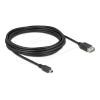 Delock - USB-Kabel - Mini-USB, Typ B (M) zu USB (W) umkehrbar - USB 2.0 - 5 m - einfache USB - Schwarz
