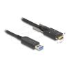 Delock - USB-Kabel - USB Typ A (M) zu USB-C (M) schraubbar - USB 2.0 - 10 m - Active Optical Cable (AOC), bis zu 10 Gbps Datentransferrate - Schwarz