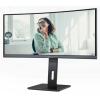 AOC Pro-line CU34P3CV - P3 Series - LED-Monitor - gebogen - 86.36 cm (34") - 3440 x 1440 UWQHD @ 100 Hz - VA - 300 cd / m² - 3000:1 - 4 ms - HDMI, DisplayPort, USB-C - Lautsprecher - Schwarz