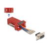 Delock - Serieller Adapter - DB-9 (W) schraubbar zu RJ-12 (6-polig) (W) - individuell zuweisbare serielle Schnittstelle - Rot