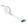 Delock - USB-Kabel - USB (M) zu Micro-USB Typ B, USB-C (M) - USB 2.0 - 10 V - 3 A - 1.13 m - einziehbar, flach, bis zu 480 Mbps - weiß