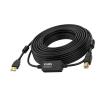 10 m USB 2.0 Kabel - Inline-Verstärker in der Mitte des Kabels - vergoldete Stecker - Ferritkerne an beiden Enden - Bandbreite 480 Mbps - USB A (m) zu USB B (m) - Durchmesser 4,8 mm - 28+24 AWG - schwarz
