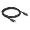 Delock - USB-Kabel - USB-C (M) zu USB-C (M) - USB 3.2 / Thunderbolt 3 - 48 V - 5 A - 2 m - Unterstützung für 8K30Hz (7680 x 4320), 4K144Hz (3840 x 2160) Unterstützung, USB Power Delivery (240W), bis zu 40 Gbps Datenübertragungsrate - Schwarz