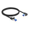 Delock RJ45 Netzwerkkabel Cat.6A S / FTP gerade / rechts gewinkelt 1 m schwarz