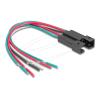 Delock - Verdrahtungssatz für Drucktasten - 6-polig (W) zu ohne Stecker - Wechselstrom 230 V - 3 A - 15 cm - verseilt - Schwarz