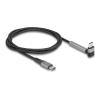 Delock - USB-Kabel - USB-C (M) zu USB-C (M) gekrümmt, Ständer - USB 2.0 - 20 V - 3 A - 1.5 m - USB Power Delivery (60W), Power Delivery 3.0 Unterstützung - Grau, Schwarz