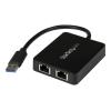 Startech USB 3.0 SuperSpeed auf Dual Port Gigabit Ethernet LAN Adapter - 10 / 100 / 1000 NIC Netzwerkadapter mit USB-Port - Schwarz - Netzwerkadapter - USB 3.0 - 1GbE - 1000Base-T - 2 Anschlüsse - Schwarz