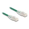 Delock RJ45 Netzwerkkabel Cat.6A Stecker zu Stecker mit gebogener Rastnase U / FTP Slim 3 m grün