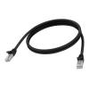 1 m CAT6-Kabel - RJ45 (m) zu RJ45 (m) - STP geschirmtes Twisted-Pair - CAT 6a - 10 Gbps - 24 AWG - mit Knickschutz - schwarz