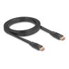 Delock - Hohe Geschwindigkeit - HDMI-Kabel mit Ethernet - HDMI männlich zu HDMI männlich - 2 m - Schwarz - 8K60Hz (7680 x 4320) Unterstützung, bis zu 48 Gbps Datenübertragungsrate, flaches Kabel