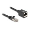 Delock - Netzwerkverlängerungskabel - RJ-45 (M) zu RJ-45 (W) - 50 cm - 6 mm - S / FTP - CAT 6a - halogenfrei, ohne Haken, Steckerbelegung 1:1 - Schwarz