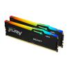 Kingston FURY Beast RGB - DDR5 - Kit - 32 GB: 2 x 16 GB - DIMM 288-PIN - 6400 MHz / PC5-51200 - CL32 - 1.4 V - ungepuffert - on-die ECC - Schwarz