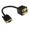 StarTech 30cm VGA auf 2x VGA Splitter-Kabel - St / Bu - VGA HD15 Y-Verteiler Stecker / Buchse - Vergoldet - VGA-Splitter - HD-15 (VGA) (M) zu HD-15 (VGA) (W) - 30 cm - Schwarz - für P / N: DP2VGAMM6, DP2VGAMM6B, HD2VGAMM6, MXT101MM