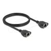 Delock Netzwerk Verlängerungskabel S / FTP RJ45 Buchse zu RJ45 Buchse Cat.6A flache Ausführung 1 m schwarz