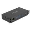 Delock - Hub - RJ45, 1.5 kV isolation - 3 x USB 3.2 Gen 1 + 1 x USB-C 3.2 Gen 1 (Spannungsversorgung) + 1 x 1 Gigabit Ethernet - Desktop, oberflächenmontierbar - PoE++