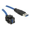 Delock - USB-Verlängerungskabel - USB Typ A (M) zu USB Typ A (W) gewinkelt, Keystone - USB 3.0 - 1.5 m
