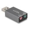 Delock - Adapter USB-A auf Kopfhöreranschluss - USB männlich zu mini-phone stereo 3.5 mm, Mono Mini-Stecker weiblich - Grau