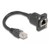 Delock - Netzwerkverlängerungskabel - RJ-45 (M) zu RJ-45 (W) mit Muttern - 20 cm - 6 mm - STP - CAT 5e - Schwarz