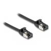 Delock - Netzwerkkabel - RJ-45 (M) zu RJ-45 (M) - 2 m - U / FTP - CAT 8.1 - ohne Haken - Schwarz