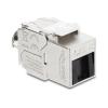 Delock Keystone Modul RJ45 Buchse zu LSA Cat.8.1 geschirmt mit Verschlussclip und Staubschutzklappe kabelbinderfrei