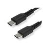 StarTech 2m USB-C Ladekabel - Langlebiges USB 2.0 Typ C zu USB C Datenübertragungs- / Schnellladekabel - TPE Mantel Aramidfaser M / M 60W Schwarz - Samsung S10 S20 iPad Pro MS Surface (RUSB2AC2MB) - USB-Kabel - USB-C (M) gerade zu USB-C (M) gerade - USB