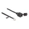 Delock - Telefonverlängerungskabel - RJ-12 (M) zu RJ-12 (W) Schutzkappe - 20 cm - flach - Schwarz