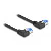 Delock - Patch-Kabel - RJ-45 (M) links gewinkelt zu RJ-45 (M) links gewinkelt - 2 m - 6 mm - S / FTP - CAT 6a - geschirmt, halogenfrei - Schwarz