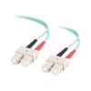 C2G SC-SC 10Gb 50 / 125 OM3 Duplex Multimode PVC Fiber Optic Cable (LSZH) - Netzwerkkabel - SC multi-mode (M) zu SC multi-mode (M) - 10 m - 10 m - Glasfaser - Duplex - 50 / 125 Mikrometer - OM3 - halogenfrei - Aquamarin