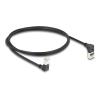 Delock - Netzwerkkabel - RJ-45 (M) nach oben angewinkelt zu RJ-45 (M) nach unten abgewinkelt - 1 m - 4.5 mm - S / FTP - CAT 6a - geschirmt, halogenfrei - Schwarz