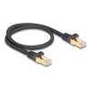 Delock RJ45 Netzwerkkabel mit Geflechtmantel Cat.6A S / FTP Stecker zu Stecker 0,5 m schwarz