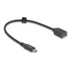 Delock - USB-Kabel - USB-C (M) zu USB (W) - 25 cm - bis zu 10 Gbps Datentransferrate, vergoldete Kontakte - Schwarz