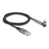 Delock - Lightning-Kabel - USB männlich gerade zu Lightning männlich gekrümmt, Ständer - 1.5 m - Schwarz / Grau - laden und synchronisieren