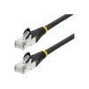 StarTech.com 50cm CAT6a Kabel, LSZH, 10 Gbit SFTP Netzwerk / Ethernet Kabel - Patch-Kabel - RJ-45 (M) zu RJ-45 (M) - 50 cm - S / FTP - CAT 6a - IEEE 802.3bt - halogenfrei, geformt, ohne Haken, verseilt - Schwarz