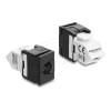 Delock - Modulare Eingabe - 45° angled connector - CAT 6 - UTP - RJ-45, LSA - Schwarz, weiß