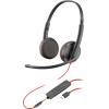 Poly Blackwire C3225 - Blackwire 3200 Series - Headset - On-Ear - kabelgebunden - 3,5 mm Stecker, USB-C - Schwarz - Skype-zertifiziert, Avaya Certified, Cisco Jabber Certified