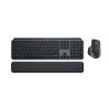 Logitech MX Keys S Combo - Tastatur-und-Maus-Set - hinterleuchtet - kabellos - Bluetooth LE - AZERTY - Französisch - Tastenschalter: Scissor-Key - Graphite - mit Palm Rest