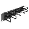 Delock - Verlegetafel für Rack-Kabelmanagement - 8 Gummikabeldurchführungen, 10 Haken - Dunkelgrau - 2U - 48.3 cm (19")