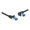 Delock RJ45 Netzwerkkabel Cat.6A S / FTP gerade / links gewinkelt 0,5 m schwarz