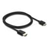 Delock - High Speed - HDMI-Kabel - HDMI männlich zu 19-poliger Mini-HDMI männlich - 1 m - dreifach abgeschirmtes Koaxialkabel - Schwarz - 8K60Hz (7680 x 4320) Unterstützung, 5K120Hz (5120 x 2880) Unterstützung, 4K240Hz (3840 x 2160) Unterstützung, eA